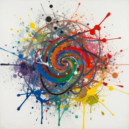 paint splatters by jackson pollock, masterpiece, paint drip, swirls, cmyk, abstract
