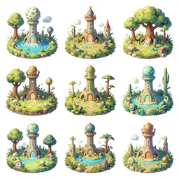 photo cartoon illustration comics manga painting of stairenvironement : 6 fantasy environement, digital painting, unreal engine, 8 k, volumetric lighting, contrast by john kirby by carl warner and jim woodring, trending on artstation