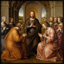 renaissance painting of adoration of Magi Da Vinci, by Hieronymus Bosch