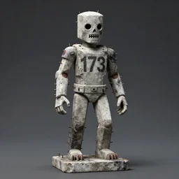 SCP-173 is a statue constructed from concrete and rebar with traces of Krylon brand spray paint. SCP-173 is animate and extremely hostile.