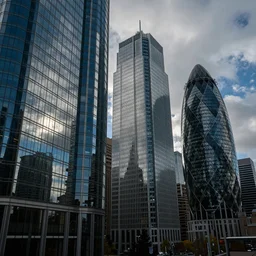photo of a city with skyscrapers made out of glass