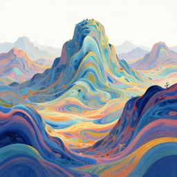 fantasy art, psychedelic mountains, abstract art, high resolution