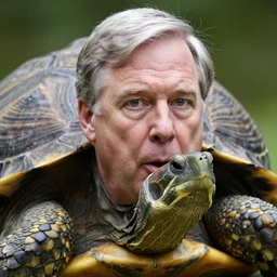 mitch mcconnell's face coming out of a turtle shell, photo