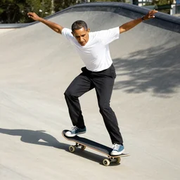 Obama skateboarding
