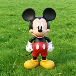 3d render of micky mouse in the grass