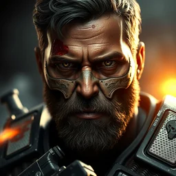 joe biden biden as the punisher in gears of war, splash art, detailed face, movie still, cinematic lighting, ray tracing, octane render, long lens, shallow depth of field, bokeh, anamorphic lens flare, 8 k, hyper detailed, 3 5 mm film grain