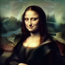 The monalisa, reimagined in the style of H.R. Giger, is a dark and eerie portrait of a woman with a hidden, sinister smile. Her eyes seem to follow you as you move, and her skin is cold and pale. She is not a woman to be trifled with.