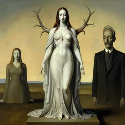 impisoned female eldritch goddess by salvadore dali and rene magritte