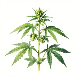 botanical illustration of cannabis plant
