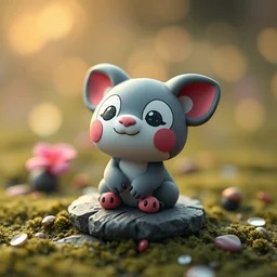 the cutest little polymer clay 🐷 and 🐰 hybrid, unreal engine, bokeh