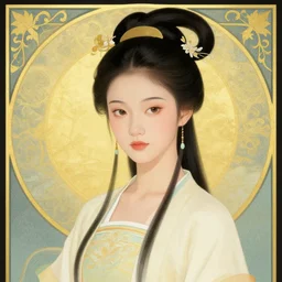 portrait of a beautiful teen goddess, garce, daoism, deco art, ultra hight detail, elgent, fantasy, rimming light, medium shot, artgerm lau, greg rutkowski, alphonse mucha