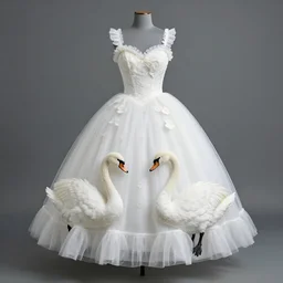 dress made out of swans