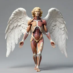 dissection of an angel, detailed biological anatomy of an angel