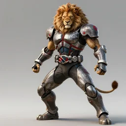 character concept art sprite sheet of lion concept kamen rider, big belt, human structure, concept art, hero action pose, human anatomy, intricate detail, hyperrealistic art and illustration by irakli nadar and alexandre ferra, unreal 5 engine highlly render, global illumination