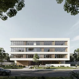 An elevation render of a contemporary house inspired by the Geisel Library. Trending on Art station