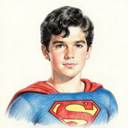 epic beautiful ink pencil drawing of young superman in 1 9 8 5 cute hd cinematic portrait leica zeiss trending on flickr