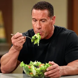 john cena eating a salad