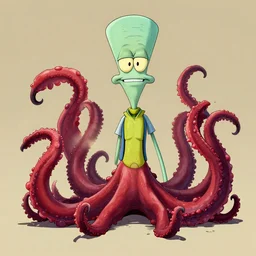 squidward tentacles in real life, digital illustration, amazing detail, in the style of greg rutkowski
