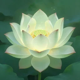 delicate buddhist lotus flower emiting mystical light, intricate, elegant, highly detailed, my rendition, digital painting, artstation, concept art, smooth, sharp focus, green color scheme, illustration, art by artgerm and greg rutkowski and alphonse mucha