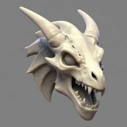 raging oni bone dragon head, stylized stl, 3 d render, activision blizzard style, hearthstone style, darksiders art style