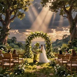 Shrek scrolling on Pinterest for wedding ceremony ideas