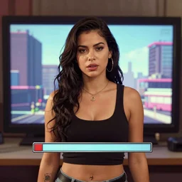 beautiful woman on a GTA loading screen
