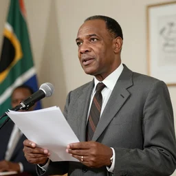 South African politican Adriaan Joubert holding a speech, 1967
