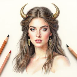 Colored pencil art, Goddess Gaia, highly detailed, artstation, MasterPiece, Award-Winning, Caran d'Ache Luminance