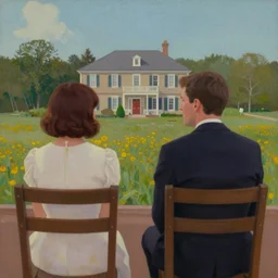 a beautiful painting representative of the art style of wes anderson and spike jonze