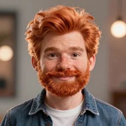 incredibly realistic, too detailed portrait of a caricature of the ginger youtube influencer, centered portrait, octane render, bump mapping, global illumination, unreal engine 5, 8 k, bokeh, d & d digital art, mark ryden, rob gonsalves