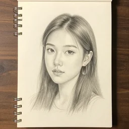 digital pencil drawing of a traditional pencil drawing on canvas