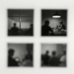 out of focus, blurry photography by saul leiter and ernst haas in a pompeii court, airforce blue, red, bright pale green, one man and one woman kissing