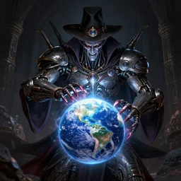 an evil cybernetic magician releasing earth spell, cyberpunk concept art, trending on artstation, highly detailed, intricate, sharp focus, digital art, 8 k