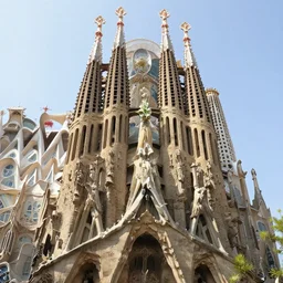 imagine if nature was designed by gaudi, 4 k nature photography, intricately detailed wide shot of architecture blending and merging with overgrown nature, mother nature, award winning architecture blown glass facade design