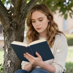 elizabeth olsen under a tree in italy sitting holding a book tightly trending on artstation artstation hq artstation hd digital art medium shot!! wlop artgerm greg rutkowski alphonse mucha gaston bussiere chroma rim lighting rays of shimmering lights god rays lens flare flare intricate cgsociety contest winner award winning art 3 2 k