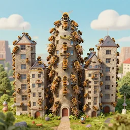a _ colony _ of _ insect _ civilizations _ buildings _ resembling _ bee