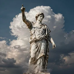 dramatic cloud in the shape of a roman statue