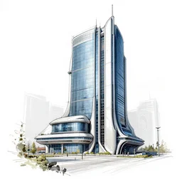 sketch of a futuristic building