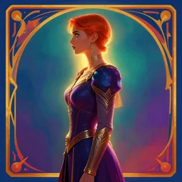 side - profile medium shot portrait, imogen poots paladin, backlit, key lighting, smooth, gaudy colors, art nouveau, octane render aesthetic, gloomhaven, dota, overlord, arcane matte painting concept art, official fanart behance hd artstation by james gilleard, jesper ejsing, lois van baarle, ilya kuvshinov