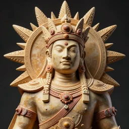 pfp portrait plastic ceramic sundog warrior in tribal regalia, an idea seep's into infinity highly detailed in volumetric latent space, cinematic light, sharp focus, divine realm of gods, octane render, artist warrick mcleod