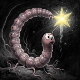 a slimy space worm eating a star. establishing shot, concept art, intricate details, greg rutkowski