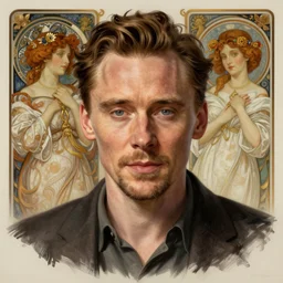 portrait of tom hiddleston, intricate, highly detailed, ray tracing, digital painting, artstation, concept art, smooth, sharp focus, illustration, art by artgerm and greg rutkowski and alphonse mucha, 8 k