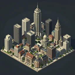 the city of revachol from the video game disco elysium, isometric view.