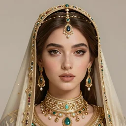 arab princess, character portrait, portrait, close up, concept art, intricate details, highly detailed, in the style of chris foss, rodger dean, moebius, michael whelan, and gustave dore