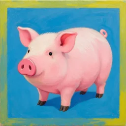 a beautiful painting lovely toy pig, by kusama yayoi and murakami color screen printing