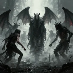 souls trapped in purgatory chased by demons, digital art, dystopian, 4 k