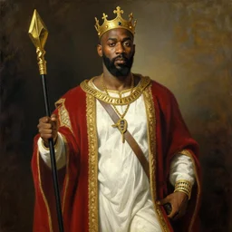 neoclassical renaissance painting of dave chappelle as king david