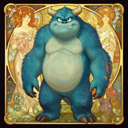 video game monster character design by toby fox and ( ( alphonse mucha ) ), digital illustration