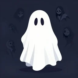 a spooky bedsheet ghost. clean cel shaded vector art. shutterstock. behance hd by lois van baarle, artgerm, helen huang, by makoto shinkai and ilya kuvshinov, rossdraws, illustration, art by ilya kuvshinov