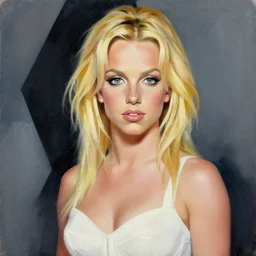 britney spears, painting by jc leyendecker!! phil hale!, angular, brush strokes, painterly, vintage, crisp